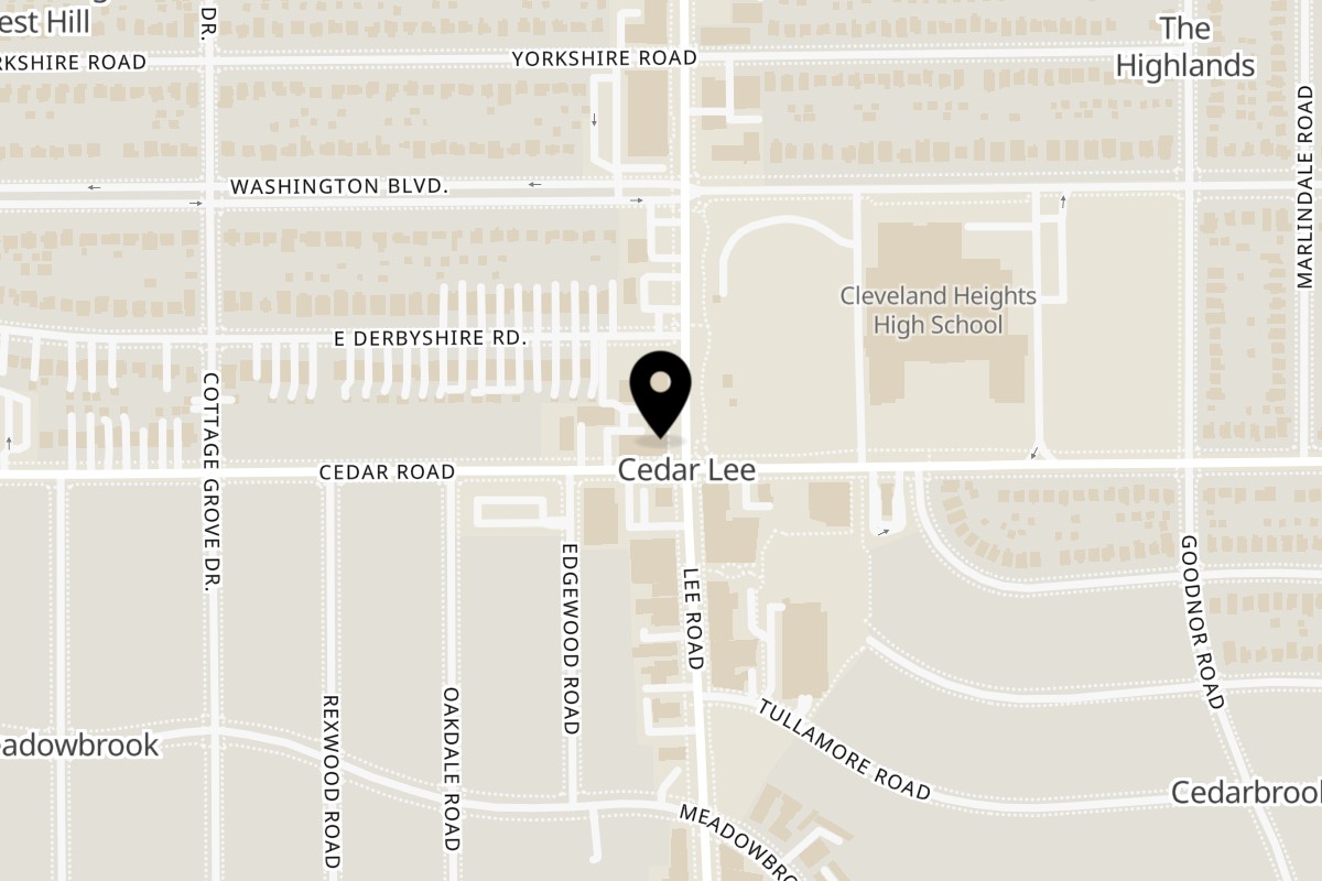 Map showing the location of Sub City Cleveland Heights on 2142 Lee Rd in Cleveland Heights